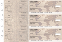 World Map Multi-Purpose Salary Voucher Business Checks