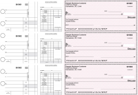 Pink Safety Disbursement Payroll Business Checks | BU3-7PSF01-FSP