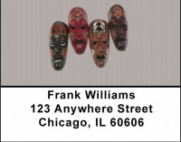 African Masks Address Labels | LBAFR-05
