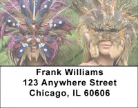 Feathered Masks Address Labels | LBEVC-54