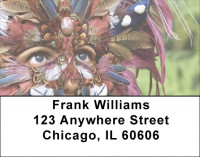 Feathered Masks Address Labels | LBEVC-54