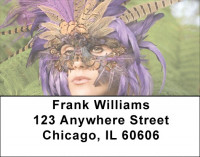 Feathered Masks Address Labels | LBEVC-54