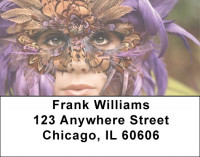 Feathered Masks Address Labels | LBEVC-54