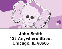 Girly Skulls Address Labels | LBGIR-02