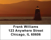 Lighthouses at Sunset Address Labels | LBSCE-79