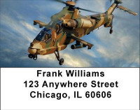 Camouflaged Helicopters In Flight Address Labels | LBTRA-23
