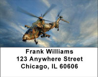 Camouflaged Helicopters In Flight Address Labels | LBTRA-23