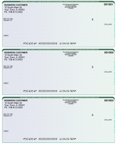 Blue Green 3 Per Page Laser Checks