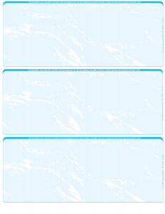 Teal Marble Blank 3 Per Page Laser Checks