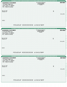 Green Safety 3 Per Page Laser Checks