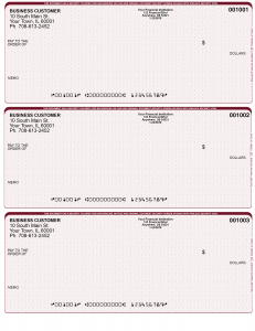Burgundy Safety 3 Per Page Laser Checks