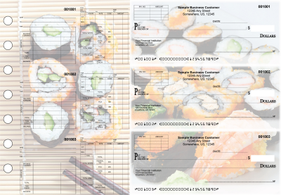 Japanese Cuisine Multipurpose Invoice Payroll Designer Business Checks | BU3-7CDS06-MIP