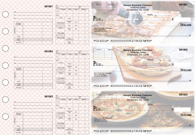 Pizza Multipurpose Invoice Payroll Designer Business Checks | BU3-7CDS08-MIP