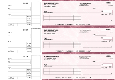 Burgundy Marble Itemized Payment Business Checks | BU3-BMA01-IPR