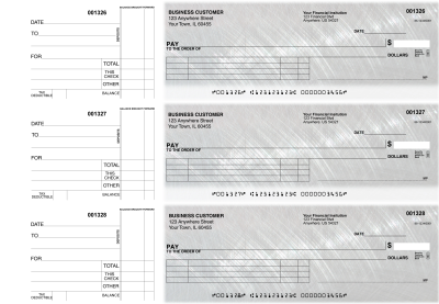 Brushed Metal Itemized Payment Business Checks | BU3-CDS23-IPR