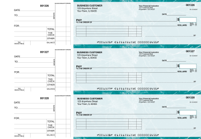 Teal Marble Itemized Payment Business Checks | BU3-EMA01-IPR