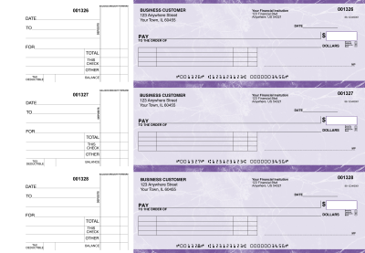 Purple Marble Itemized Payment Business Checks | BU3-UMA01-IPR