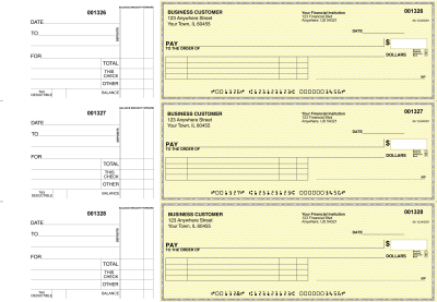 Yellow Safety Itemized Payment Business Checks | BU3-YEL01-IPR