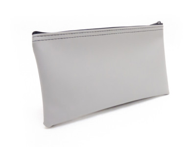 Grey Zipper Bank Bag, 5.5" X 10.5" | CUR-007