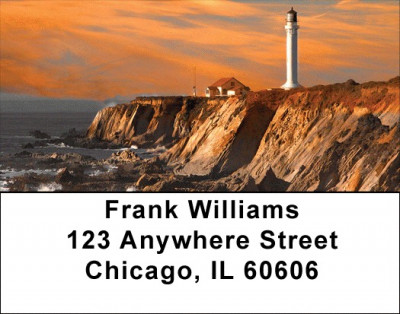 Lighthouses at Sunset Address Labels | LBSCE-79