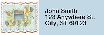 Garden Birdhouses Narrow Address Labels by Laurie Weber | LRRJHS-09