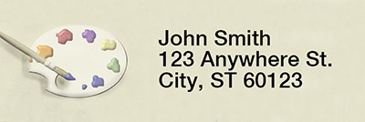 Brush and Palette & Artist's Tools Narrow Address Labels by Lorrie Weber | LRRJHS-10