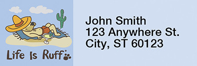 Life Is Ruff Relaxing Rectangle Address Labels | LRRLIR-04