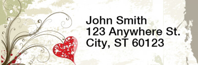 Grunge Hearts Narrow Address Labels | LRRLOV-11