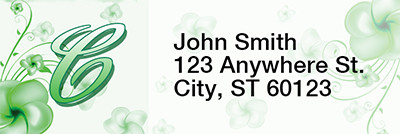 Floral Monogram C Rectangle Address Labels | LRRMONO-02C
