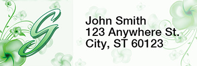 Floral Monogram G Rectangle Address Labels | LRRMONO-02G