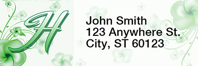 Floral Monogram H Rectangle Address Labels | LRRMONO-02H