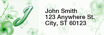 Floral Monogram I Rectangle Address Labels | LRRMONO-02I