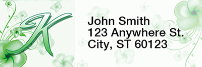Floral Monogram K Rectangle Address Labels | LRRMONO-02K