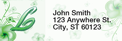 Floral Monogram L Rectangle Address Labels | LRRMONO-02L