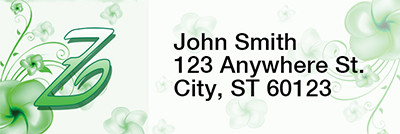 Floral Monogram Z Rectangle Address Labels | LRRMONO-02Z