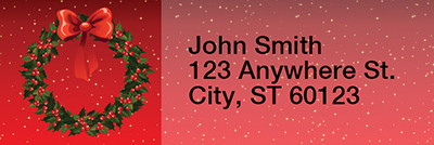 Holiday Wreath Rectangle Address Labels | LRRXMS-18