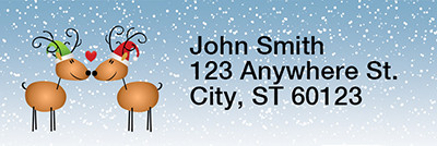 Reindeer Love Rectangle Address Labels | LRRXMS-20