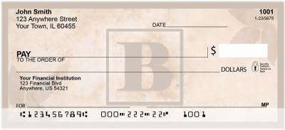 Simplistic Monogram 'B' Personal Checks | MONO-01B
