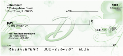 Floral Monogram D Personal Checks | MONO-02D