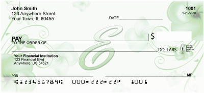 Floral Monogram E Personal Checks | MONO-02E