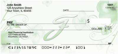 Floral Monogram F Personal Checks | MONO-02F