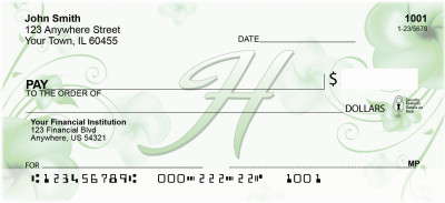 Floral Monogram H Personal Checks | MONO-02H