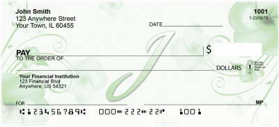 Floral Monogram J Personal Checks | MONO-02J