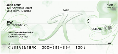 Floral Monogram K Personal Checks | MONO-02K