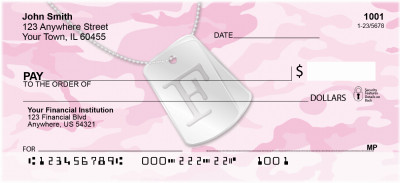 Dog Tag Monogram F Personal Checks | MONO-04F