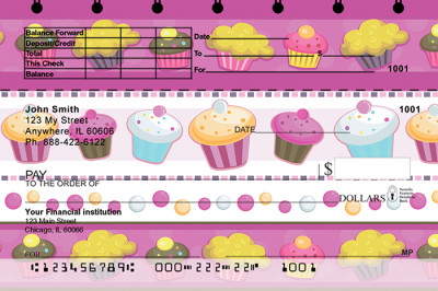 Colorful Cupcakes Top Stub Checks | TSEVC-44