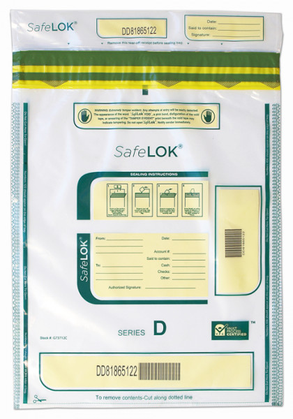 Clear SafeLok Deposit Bag, 12'' X 16''