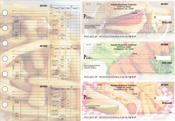 American Cuisine Multipurpose Invoice Payroll Designer Business Checks | BU3-7CDS01-MIP