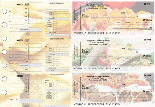 Mexican Cuisine Itemized Disbursement Payroll Designer Business Checks | BU3-7CDS07-IDP