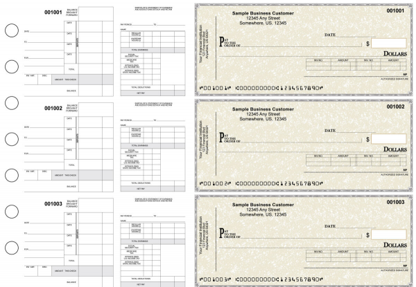 Tan Parchment Itemized Disbursement Payroll Business Checks | BU3-7TPM01-IDP